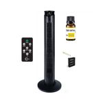 Electronice si Electrocasnice - Climatizare si sisteme de incalzire - Aparate racire aer - Ventilatoare - Ventilator turn Carruzzo cu telecomanda, 45 W, temporizator, rezervor pentru uleiuri aromate cu ulei inclus, negru - Infinity.ro