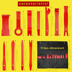 Auto si Moto - Reparatii si depanare - Scule auto - Scule si truse auto - Trusa scule plastic, 11 bucati, pentru demontare clipsuri si ornamente  tapiterie auto, plastic, husa depozitare, nu deterioreaza suprafata tapiteriei - Infinity.ro