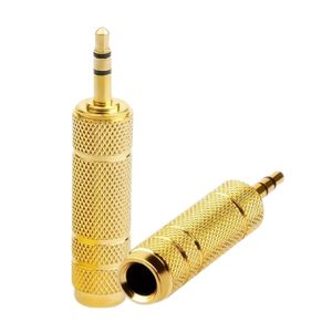 Adaptor Audio Stereo - Transmisie Stabila, Jack 6.35mm Mama la 3.5mm Tata, Conector Auriu, Transmisie Sunet Hi-Fi