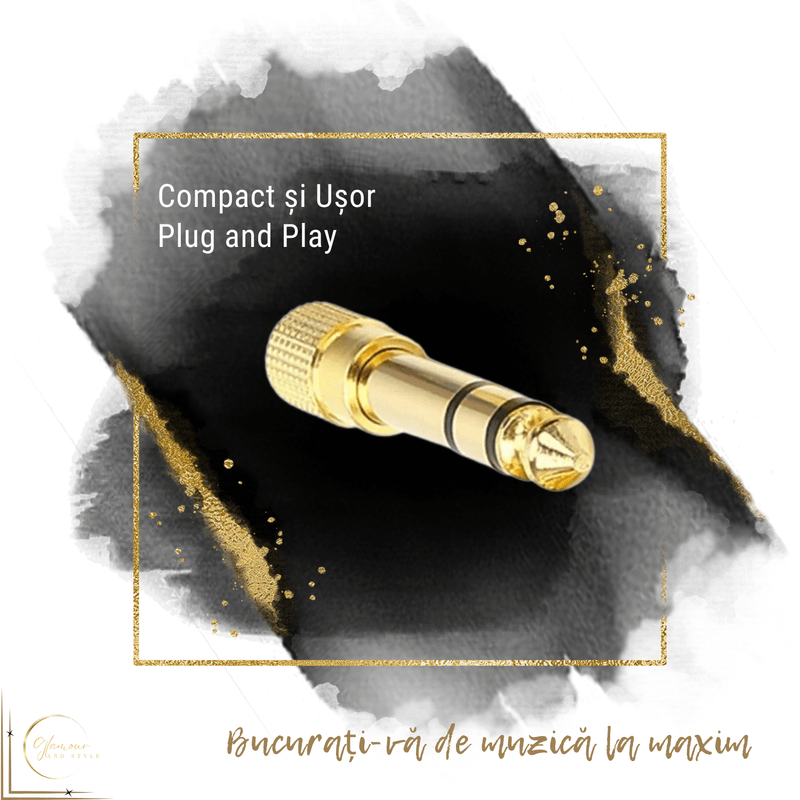 TV, Audio-Video si Foto - Audio Hi-Fi - Accesorii Audio Hi-Fi - Adaptor Audio Premium Stereo - Transmisie Stabila, Jack 3.5mm Mama la 6.35mm Tata, Conector Auriu, Sunet Hi-Fi - Infinity.ro
