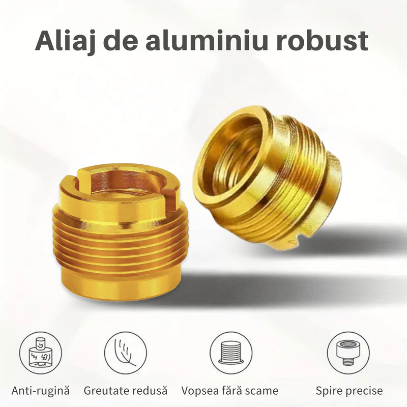 TV, Audio-Video si Foto - Audio Hi-Fi - Accesorii Audio Hi-Fi - Adaptor pentru Stativ Microfon Camera si Echipamente de Inregistrare din Aluminiu, Filet Mama 3/8" la Filet Tata 5/8" - Infinity.ro