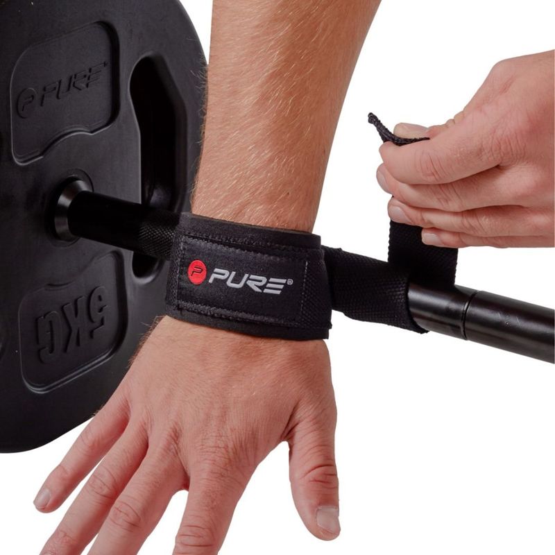 Sport si Outdoor - Fitness - Aparate fitness - Accesorii aparate fitness - Set curele de ridicare Pure 2 Improve, Negru, 60x4 cm – Suport maxim pentru antrenamentele tale de forta - Infinity.ro