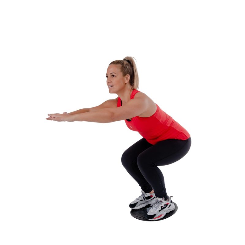 Sport si Outdoor - Fitness - Aparate fitness - Accesorii aparate fitness - Placa de echilibru Pure 2 Improve – Ø 35 cm, inaltime reglabila pana la 7 cm, negru/rosu - Infinity.ro