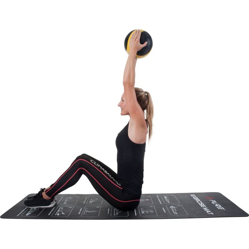 Sport si Outdoor - Fitness - Accesorii fitness - Mingi de fitness - Minge medicinala 5 kg Pure 2 Improve – Galben/Negru, din cauciuc, pentru antrenamente functionale - Infinity.ro