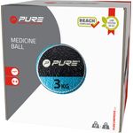 Sport si Outdoor - Fitness - Accesorii fitness - Mingi de fitness - Minge medicinala 3 kg Pure 2 Improve – Albastru/Negru, din cauciuc, pentru antrenamente functionale - Infinity.ro