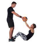 Sport si Outdoor - Fitness - Accesorii fitness - Mingi de fitness - Minge medicinala 4 kg Pure 2 Improve – Portocaliu/Negru, din cauciuc, pentru antrenamente functionale - Infinity.ro