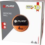 Sport si Outdoor - Fitness - Accesorii fitness - Mingi de fitness - Minge medicinala 4 kg Pure 2 Improve – Portocaliu/Negru, din cauciuc, pentru antrenamente functionale - Infinity.ro