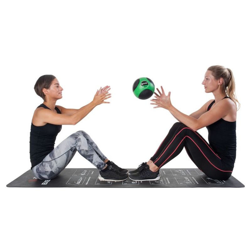 Sport si Outdoor - Fitness - Accesorii fitness - Mingi de fitness - Minge medicinala 2 kg Pure 2 Improve – Verde/Negru, din cauciuc, pentru antrenamente functionale - Infinity.ro