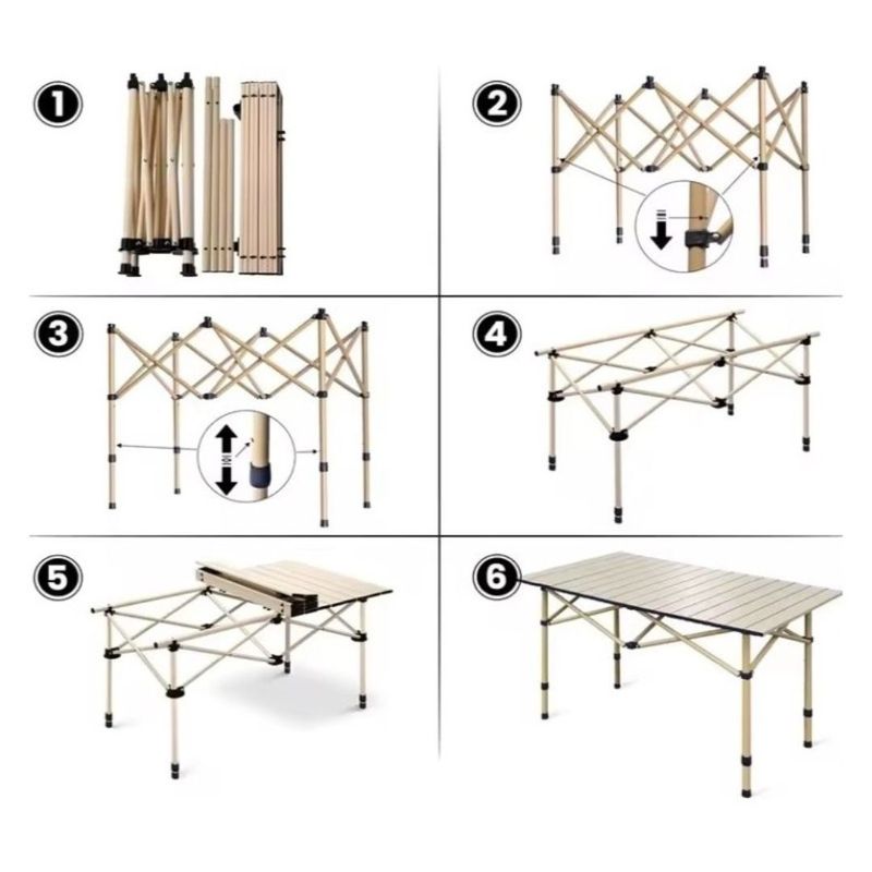 Sport si Outdoor - Camping - Mobilier pentru camping - Mese camping - Masa pliabila, cu cadru metalic si blat rezistent, compacta pentru camping – 53x51x50 cm, eCarla, SC10JBR - Infinity.ro