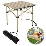 Sport si Outdoor - Camping - Mobilier pentru camping - Mese camping - Masa pliabila, cu cadru metalic si blat rezistent, compacta pentru camping – 53x51x50 cm, eCarla, SC10JBR - Infinity.ro