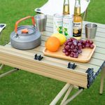 Sport si Outdoor - Camping - Mobilier pentru camping - Mese camping - Masa pliabila, cu cadru metalic si blat rezistent, compacta pentru camping – 53x51x50 cm, eCarla, SC10JBR - Infinity.ro