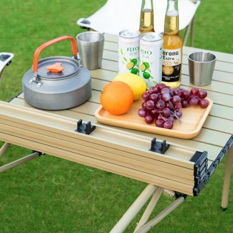 Sport si Outdoor - Camping - Mobilier pentru camping - Mese camping - Masa pliabila, cu cadru metalic si blat rezistent, compacta pentru camping – 53x51x50 cm, eCarla, SC10JBR - Infinity.ro
