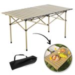 Sport si Outdoor - Camping - Mobilier pentru camping - Mese camping - Masa pliabila, cu cadru metalic si blat rezistent, compacta pentru camping – 95x56x50 cm, eCarla, SC09K - Infinity.ro