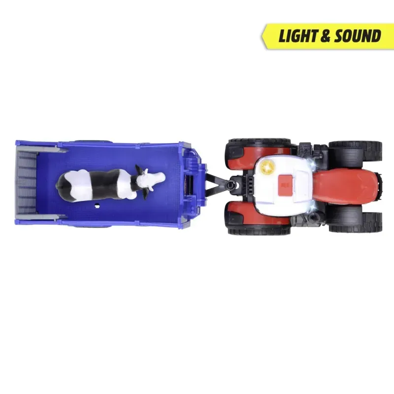 Jucarii, Copii si Bebe - Jucarii si jocuri - Vehicule si jucarii cu telecomanda - Masinute - Tractor de jucarie Massey Ferguson cu remorca cu sunete si lumini - Infinity.ro