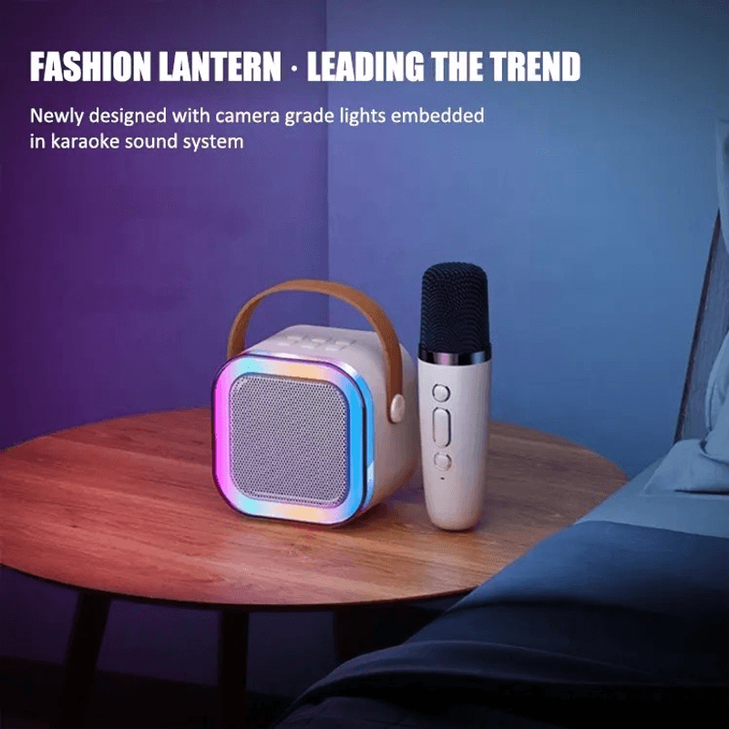 TV, Audio-Video si Foto - Portabile audio - Boxe portabile - Boxa Karaoke Smart pentru Copii cu Microfon Wireless Difuzor Portabil Design Modern Alb ABYZ™ Distractie Interactiva - Infinity.ro