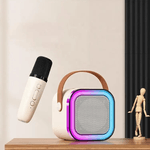 TV, Audio-Video si Foto - Portabile audio - Boxe portabile - Boxa Karaoke Smart pentru Copii cu Microfon Wireless Difuzor Portabil Design Modern Alb ABYZ™ Distractie Interactiva - Infinity.ro