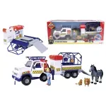 Jucarii, Copii si Bebe - Jucarii si jocuri - Vehicule si jucarii cu telecomanda - Masinute - Pompierul Sam Vehicul Salvare Animale Cu Figurine Si Remorca - Infinity.ro