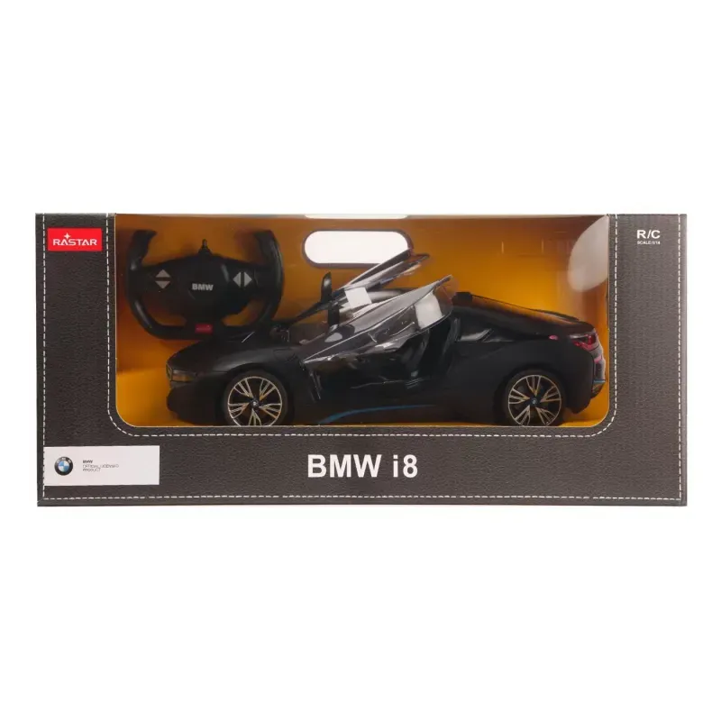 Jucarii, Copii si Bebe - Jucarii si jocuri - Vehicule si jucarii cu telecomanda - Masinute - Masina Cu Telecomanda Bmw I8 Negru Scara 1 La 14 - Infinity.ro