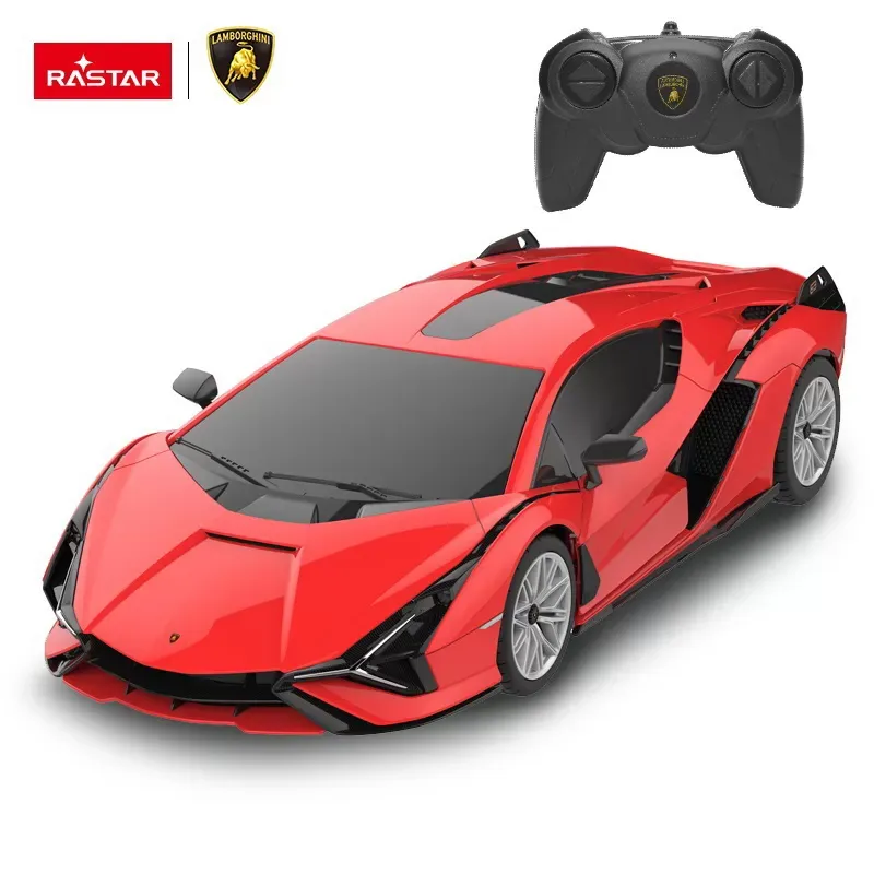 Jucarii, Copii si Bebe - Jucarii si jocuri - Vehicule si jucarii cu telecomanda - Masinute - Masina Cu Telecomanda Lamborghini Sian Rosu Cu Scara 1 La 24 - Infinity.ro