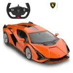 Jucarii, Copii si Bebe - Jucarii si jocuri - Vehicule si jucarii cu telecomanda - Masinute - Masina Cu Telecomanda Lamborghini Sian Portocaliu Cu Scara 1 La 14 - Infinity.ro
