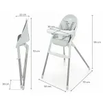 Jucarii, Copii si Bebe - Hrana si alaptare - Scaune de masa bebe - Scaun De Masa Kinderkraft Dinnly, Grey - Infinity.ro