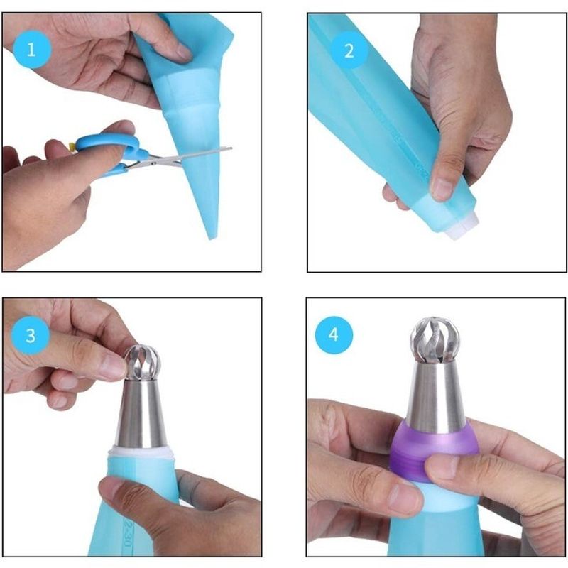 Casa si Gradina - Bucatarie si vesela - Ustensile bucatarie - Seturi ustensile de bucatarie - Set 10 piese, 7 Duiuri de Ornament pentru Torturi si Prajituri, 1 pos silicon. 1 adaptor, 100 de posuri, 562COF - Infinity.ro