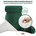 Casa si Gradina - Textile si covoare - Perne si pilote - Perne - Perna pentru Citit cu Cotiere, Suport pentru Cap/Gat Detasabil, Linomag®, 2 x Buzunare Laterale, Verde, 91.5x75cm - Infinity.ro