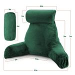 Casa si Gradina - Textile si covoare - Perne si pilote - Perne - Perna pentru Citit cu Cotiere, Suport pentru Cap/Gat Detasabil, Linomag®, 2 x Buzunare Laterale, Verde, 91.5x75cm - Infinity.ro