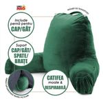 Casa si Gradina - Textile si covoare - Perne si pilote - Perne - Perna pentru Citit cu Cotiere, Suport pentru Cap/Gat Detasabil, Linomag®, 2 x Buzunare Laterale, Verde, 91.5x75cm - Infinity.ro