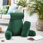 Casa si Gradina - Textile si covoare - Perne si pilote - Perne - Perna pentru Citit cu Cotiere, Suport pentru Cap/Gat Detasabil, Linomag®, 2 x Buzunare Laterale, Verde, 91.5x75cm - Infinity.ro