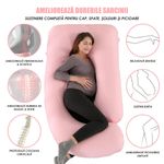 Ingrijire personala si Cosmetice - Sanatate si wellness - Aparate medicale - Suporturi ortopedice si orteze - Perna Gravide si Alaptare 3 in 1 Linomag®, Multifunctionala, Sustinere  pentru Burta, Spate, Bebelus, Relaxare, Roz - Infinity.ro