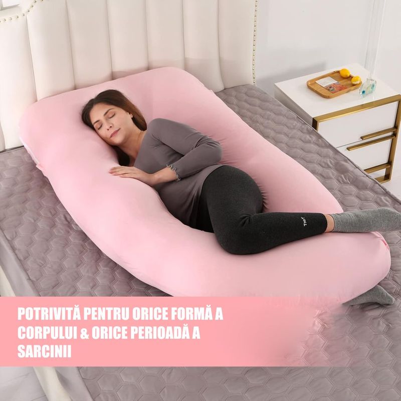 Ingrijire personala si Cosmetice - Sanatate si wellness - Aparate medicale - Suporturi ortopedice si orteze - Perna Gravide si Alaptare 3 in 1 Linomag®, Multifunctionala, Sustinere  pentru Burta, Spate, Bebelus, Relaxare, Roz - Infinity.ro