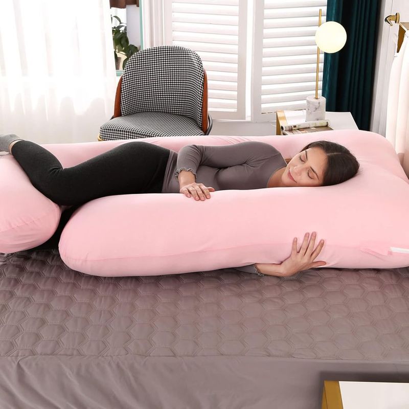 Ingrijire personala si Cosmetice - Sanatate si wellness - Aparate medicale - Suporturi ortopedice si orteze - Perna Gravide si Alaptare 3 in 1 Linomag®, Multifunctionala, Sustinere  pentru Burta, Spate, Bebelus, Relaxare, Roz - Infinity.ro