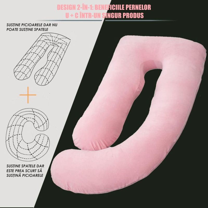 Ingrijire personala si Cosmetice - Sanatate si wellness - Aparate medicale - Suporturi ortopedice si orteze - Perna Gravide si Alaptare 3 in 1 Linomag®, Multifunctionala, Sustinere  pentru Burta, Spate, Bebelus, Relaxare, Roz - Infinity.ro