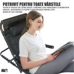 Ingrijire personala si Cosmetice - Sanatate si wellness - Aparate medicale - Suporturi ortopedice si orteze - Suport spate pliabil Linomag®, 7 nivele inclinare, cotiere, perna ergonomica, portabil, Negru mat - Infinity.ro