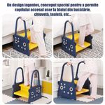 Jucarii, Copii si Bebe - Igiena si ingrijire - Baia bebelusului - Olite si reductoare WC - Scaunel Inaltator Copii tip scara cu manere, 2 trepte, antialunecare, WC, baie, bucatarie, Albastru/Galben - Infinity.ro