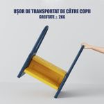 Jucarii, Copii si Bebe - Igiena si ingrijire - Baia bebelusului - Olite si reductoare WC - Scaunel Inaltator Copii tip scara cu manere, 2 trepte, antialunecare, WC, baie, bucatarie, Albastru/Galben - Infinity.ro