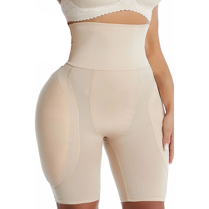 Fashion, accesorii si bijuterii - Femei - Lenjerie si pijamale femei - Lenjerie intima femei - Chiloti modelatori push-up pentru fese si solduri, Efect clepsidra - Bej - XL/XXL, Bej - Infinity.ro