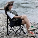 Sport si Outdoor - Camping - Mobilier pentru camping - Scaune camping - Scaun pliabil, cu buzunar lateral, cadru metalic si husa de transport, culoarea negru, 65 x 59 x 41 cm, eCarla, KRT11CZ - Infinity.ro