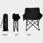 Sport si Outdoor - Camping - Mobilier pentru camping - Scaune camping - Scaun pliabil, cu buzunar lateral, cadru metalic si husa de transport, culoarea negru, 65 x 59 x 41 cm, eCarla, KRT11CZ - Infinity.ro