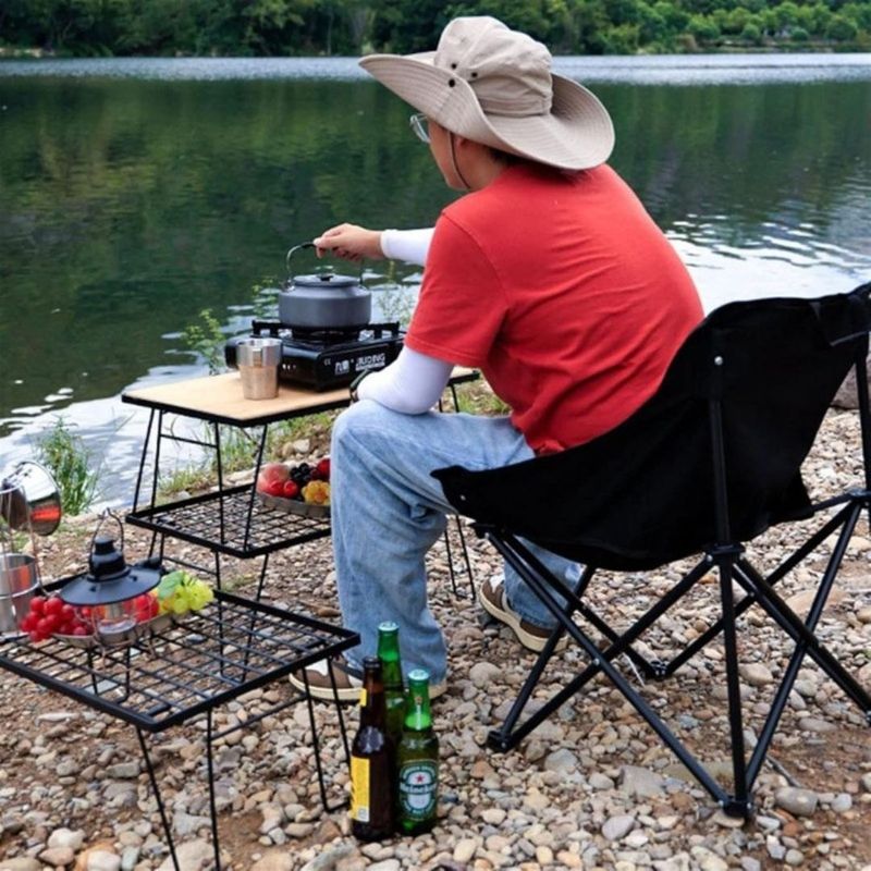 Sport si Outdoor - Camping - Mobilier pentru camping - Scaune camping - Scaun pliabil, cu buzunar lateral, cadru metalic si husa de transport, culoarea negru, 65 x 59 x 41 cm, eCarla, KRT11CZ - Infinity.ro