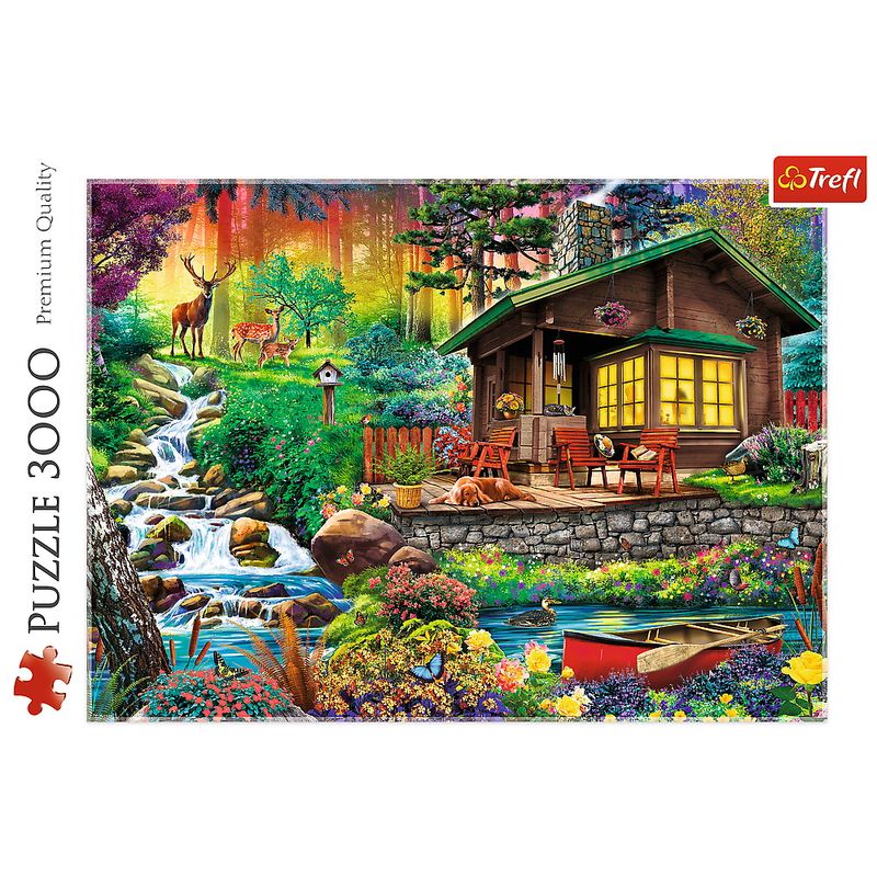 Jucarii, Copii si Bebe - Jucarii si jocuri - Jocuri si puzzle - Puzzle - Puzzle TREFL 3000 cabana din padure - Infinity.ro