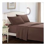 Casa si Gradina - Textile si covoare - Lenjerii de pat - Cearceafuri de pat - Cearceaf pentru pat Kotonia Home, 100% bumbac, ranforce color uni, maro, 220 x 240 cm - Infinity.ro