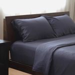 Casa si Gradina - Textile si covoare - Lenjerii de pat - Cearceafuri de pat - Cearceaf pentru pat Kotonia Home, 100% bumbac, ranforce color uni, bleumarin, 240 x 260 cm - Infinity.ro