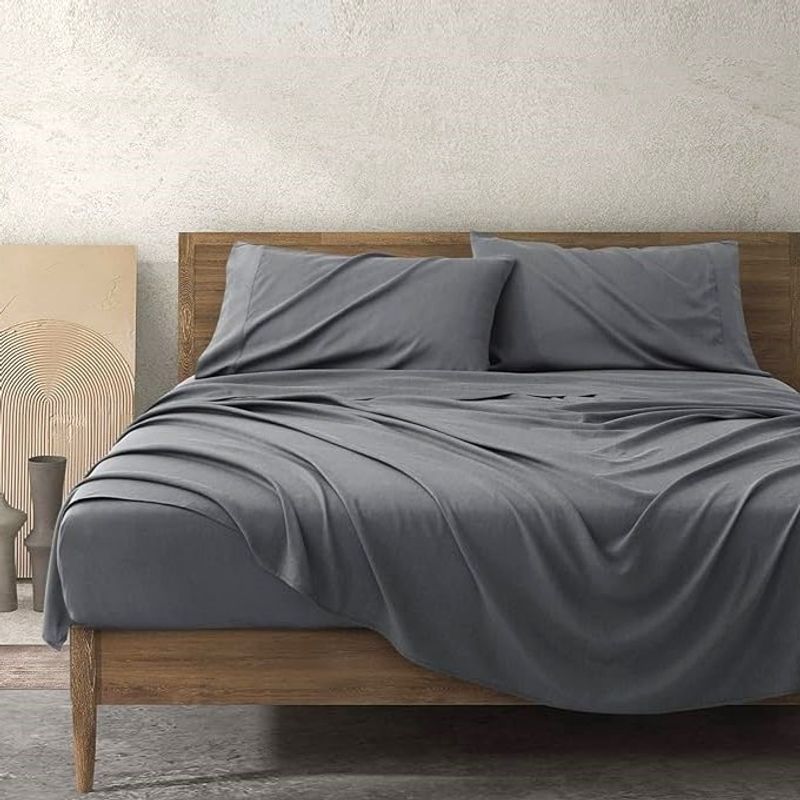 Casa si Gradina - Textile si covoare - Lenjerii de pat - Cearceafuri de pat - Cearceaf pentru pat Kotonia Home, 100% bumbac, ranforce color uni, gri mediu, 240 x 260 cm - Infinity.ro