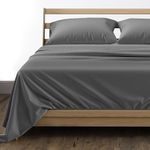 Casa si Gradina - Textile si covoare - Lenjerii de pat - Cearceafuri de pat - Cearceaf pentru pat Kotonia Home, 100% bumbac, ranforce color uni, gri mediu, 240 x 260 cm - Infinity.ro