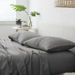 Casa si Gradina - Textile si covoare - Lenjerii de pat - Cearceafuri de pat - Cearceaf pentru pat Kotonia Home, 100% bumbac, ranforce color uni, gri mediu, 220 x 240 cm - Infinity.ro