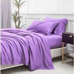 Casa si Gradina - Textile si covoare - Lenjerii de pat - Cearceafuri de pat - Cearceaf pentru pat Kotonia Home, 100% bumbac, ranforce color uni, lila, 220 x 240 cm - Infinity.ro