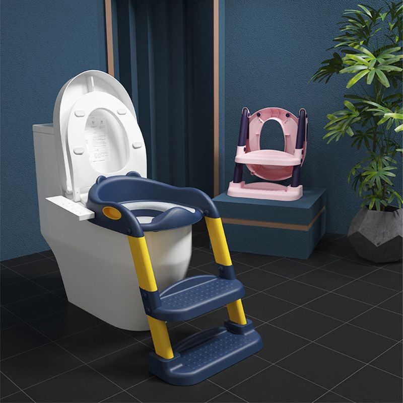 Jucarii, Copii si Bebe - Igiena si ingrijire - Baia bebelusului - Olite si reductoare WC - Reductor WC pentru Copii cu Scarita, Plabil, 38 x 40 x 47 cm, Albastru, Galben - Infinity.ro