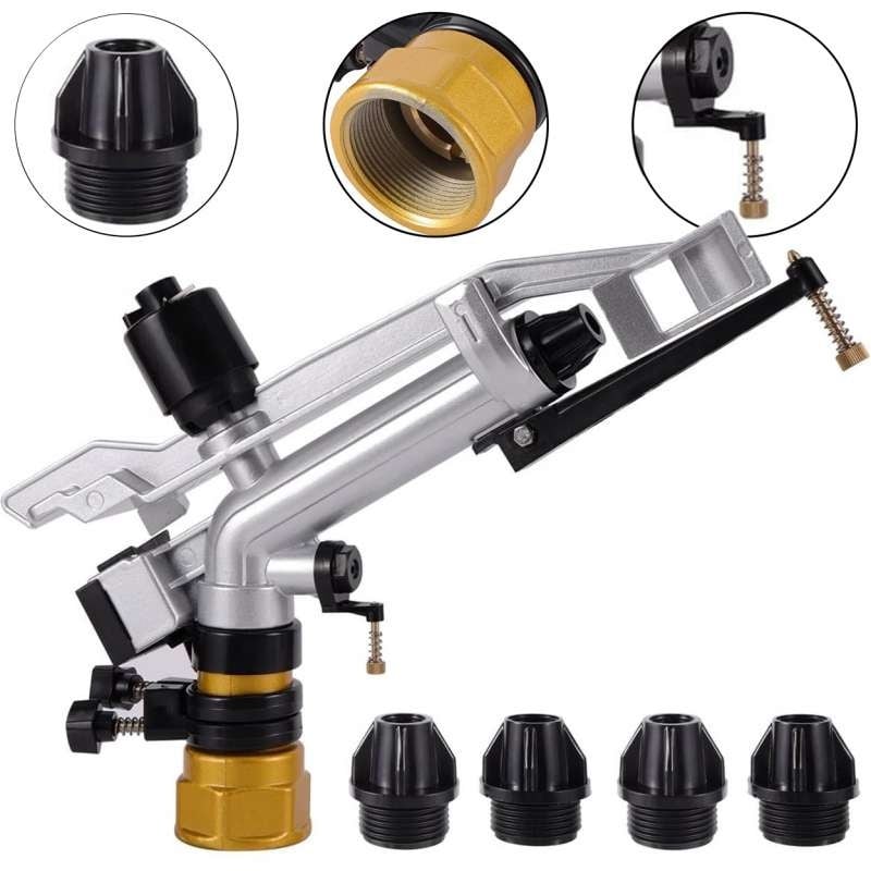 Casa si Gradina - Gradinarit si plante - Instalatii si accesorii pentru irigatii - Aspersoare - Aspersor sectorial pulsatoriu cu impact din aluminiu 3-18 m³/h cu 5 duze Raza 29m S-35 1 1/2" - Infinity.ro